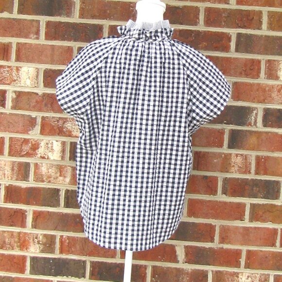 Sundays Leah Button front ruffle shirt top blouse Medium cotton luxury style - Picture 8 of 8
